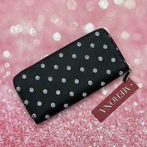 Black & White Polka Dot Zip Wallet NWT
